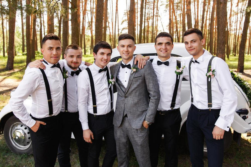groomsmen and groom wedding photo