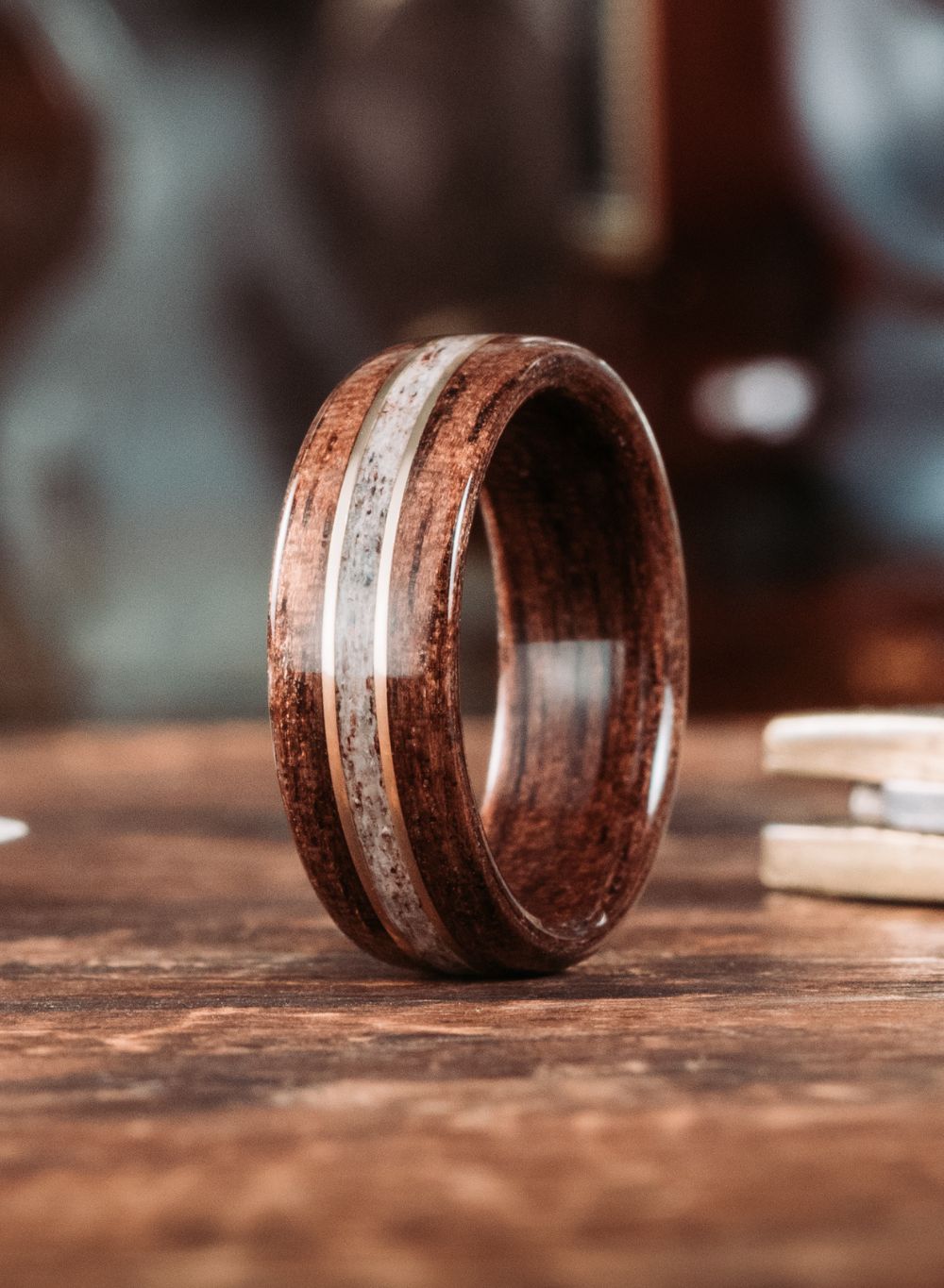 A few wooden rings I made : r/jewelry