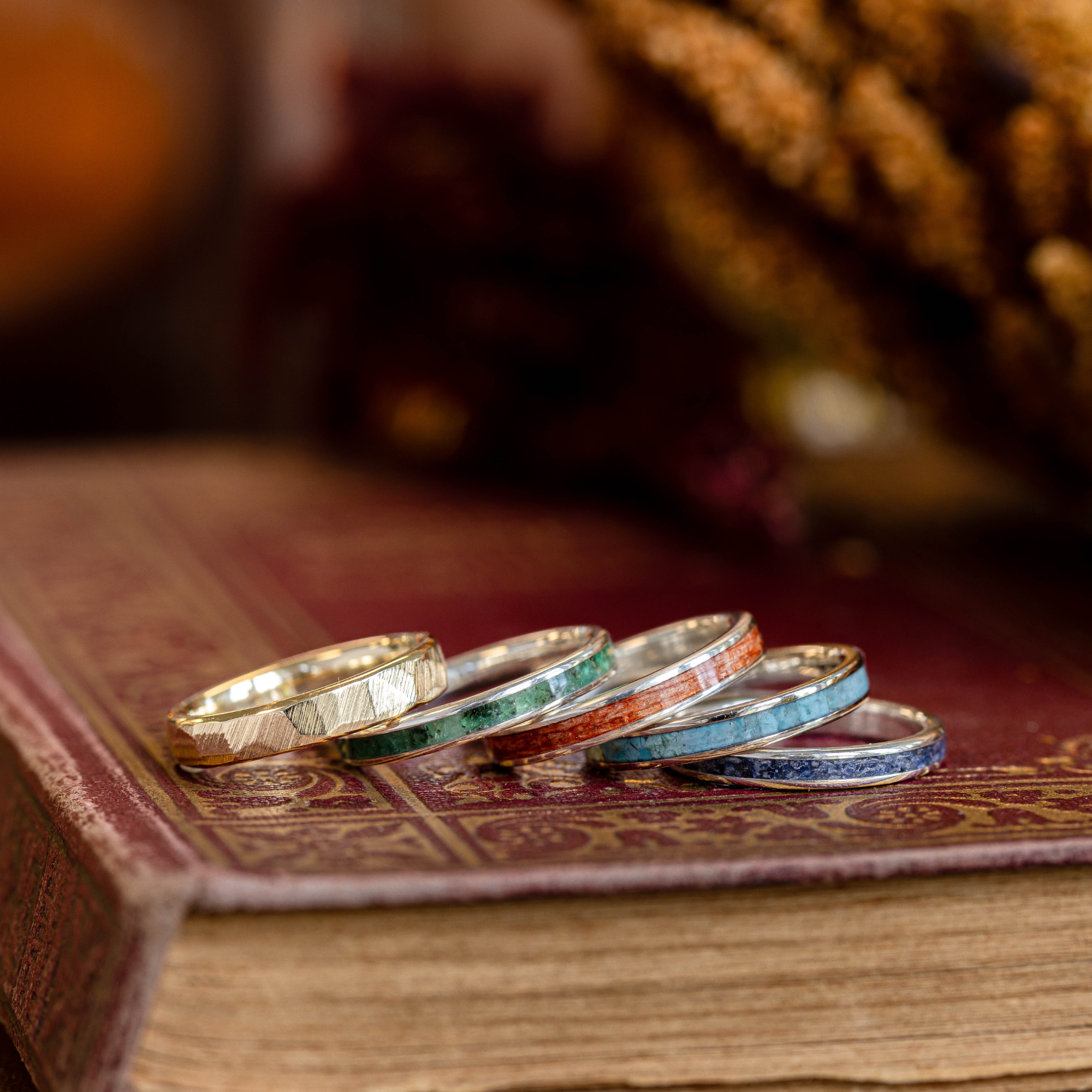 Stackable antler online rings