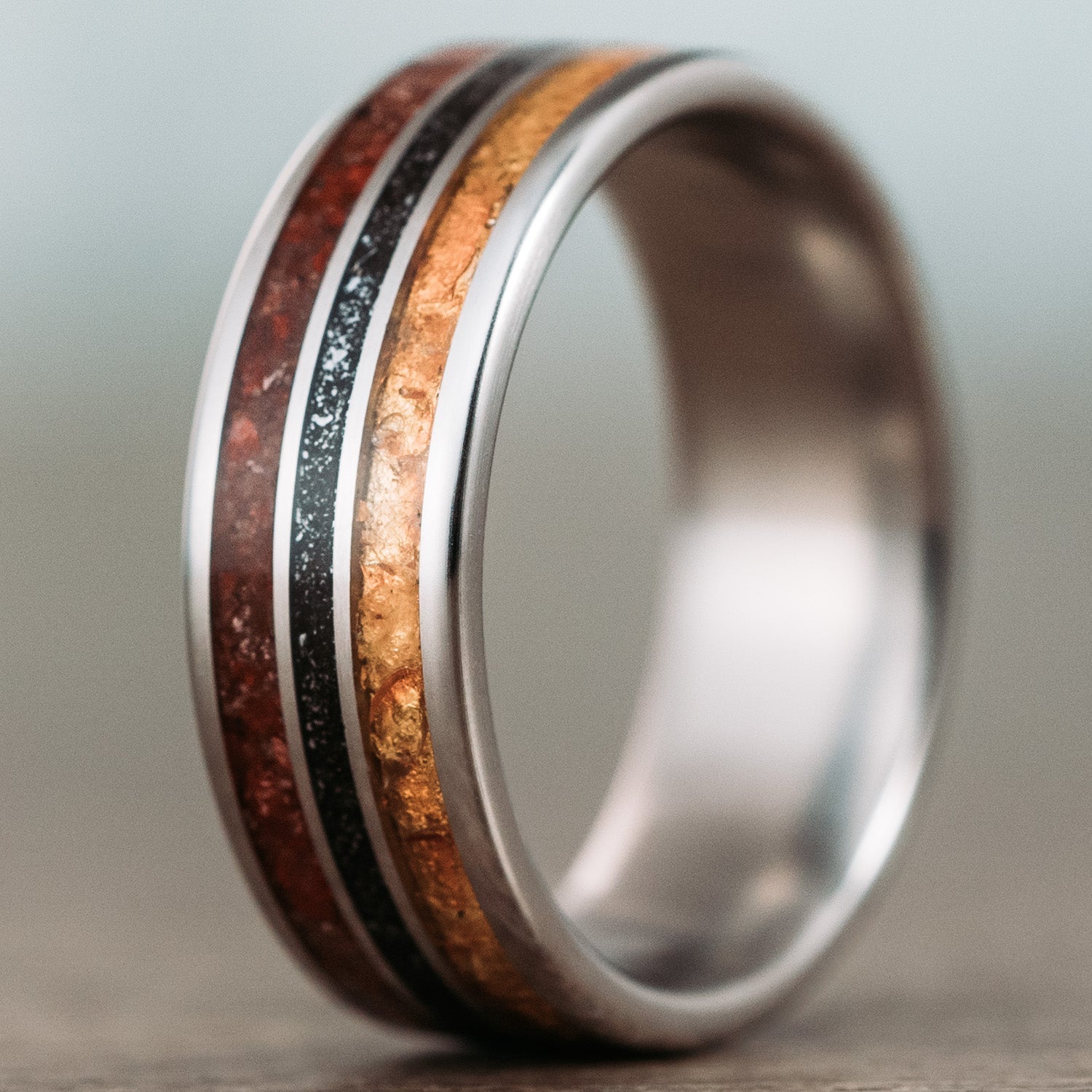 Men's ring made on sale of dinosaur bone