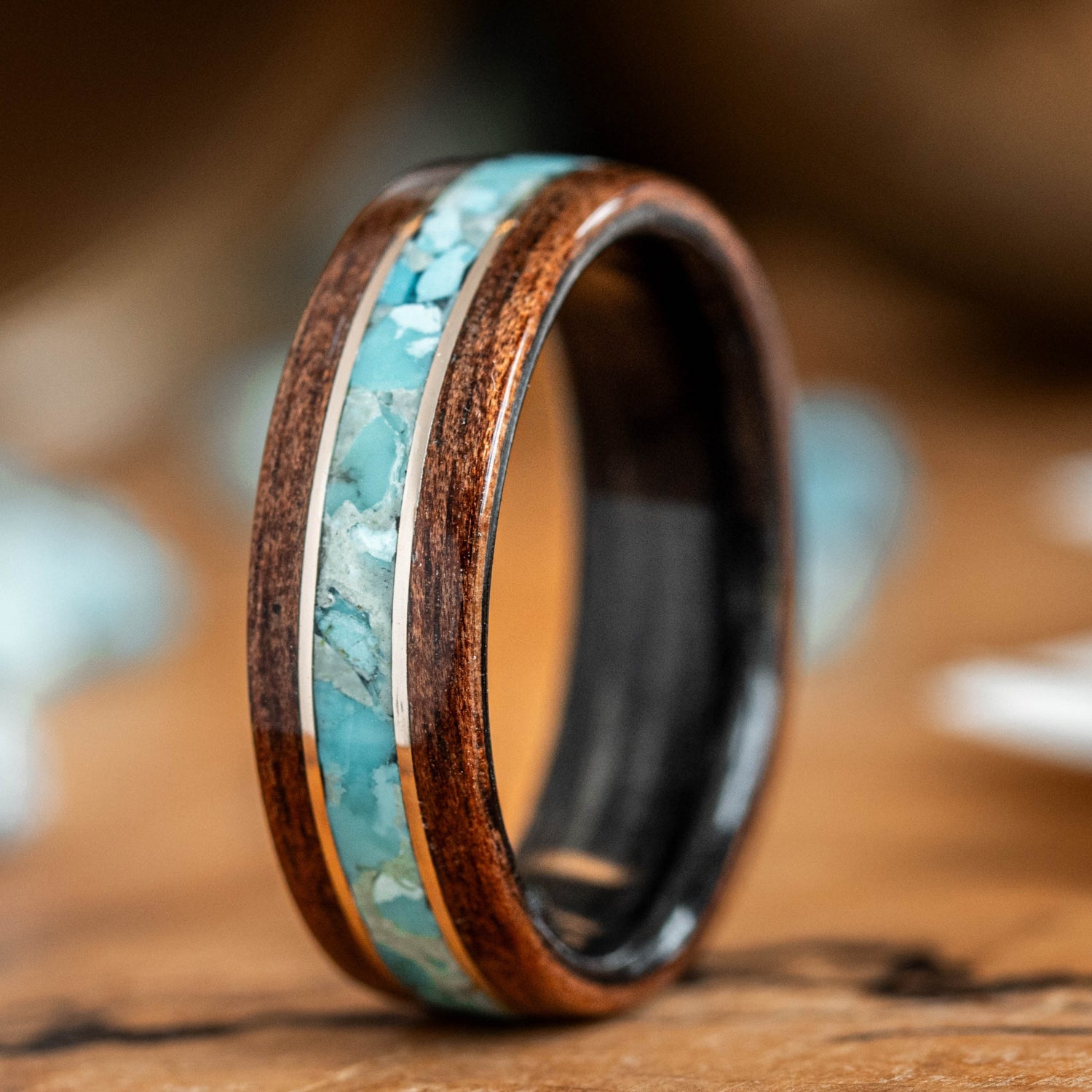 The Code Talker | Men's Rifle Stock Wood Wedding Band with