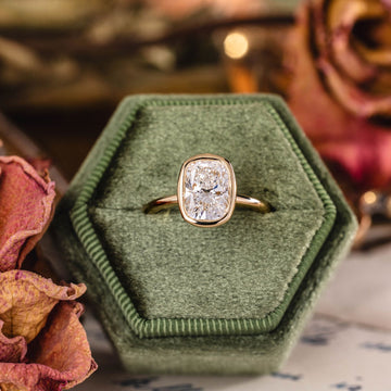 Custom Elongated Cushion Lab-Grown Diamond Engagement Ring in 14K Yellow Gold