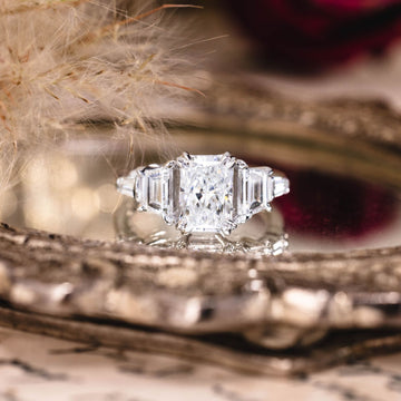 Custom Radiant Lab-Grown Diamond Engagement Ring in 14K White Gold