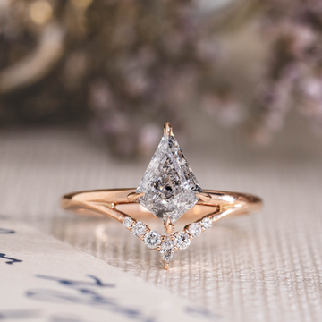 Salt and Pepper Diamond Engagement Ring in Rose Gold