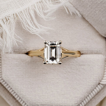 Emerald-Cut-Lab-Diamond-Engagement-Ring-Split-Shank-The-Rosalie-Rustic-And-Main