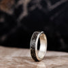 The Stargazer | Meteorite and Sterling Silver Ring with Silver Flakes