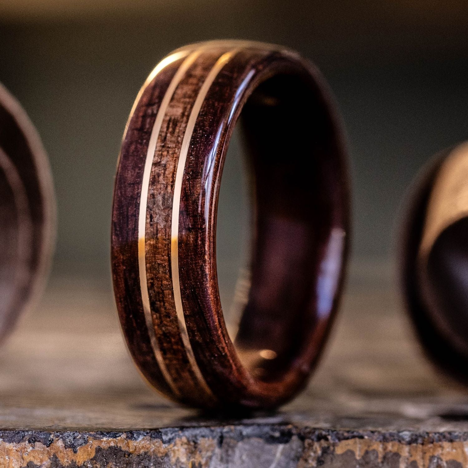 NOVICA Handmade Ebony Wood Band Ring - Vine Pattern Carved In India, 'Vine Delight' Artisan Jewelry