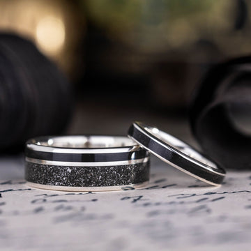 celestial-black-silver-wedding-ring-set-dark-star-obsidian-rustic-and-main