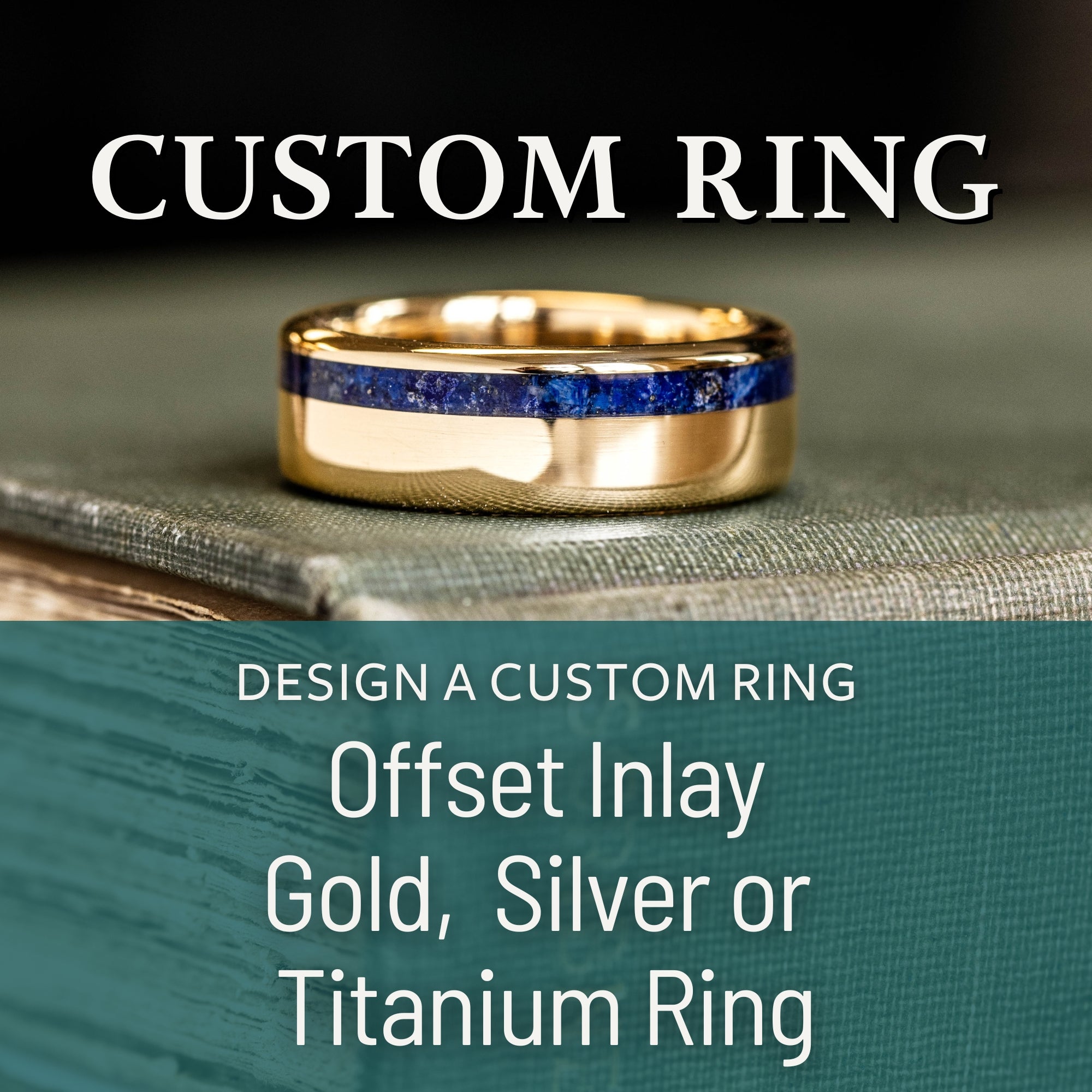 Design a Custom Gold, Silver or Titanium Wedding Band - Offset Inlay ...