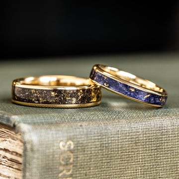 Shown: Stargazer 10k Yellow Gold 6mm Width | Starry Night 10k Yellow Gold 4mm Width