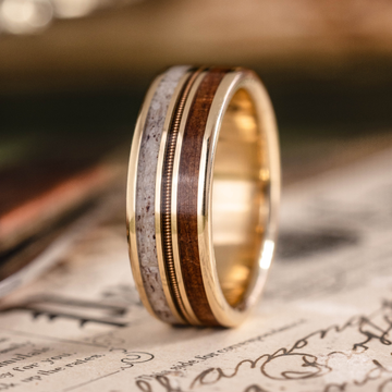 ::Shown in Yellow Gold | 8mm Wide | Medium Antler