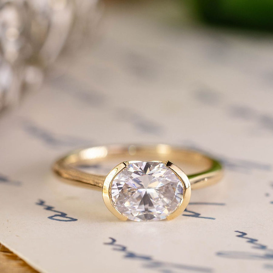 East to West Engagement Rings | Modern Elegance, Unique Setting