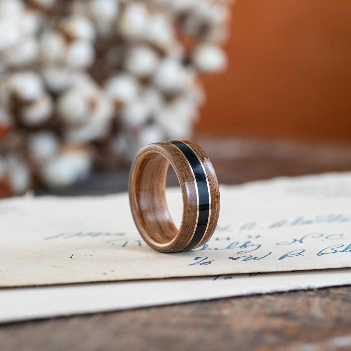 Teak wood wedding rings hotsell