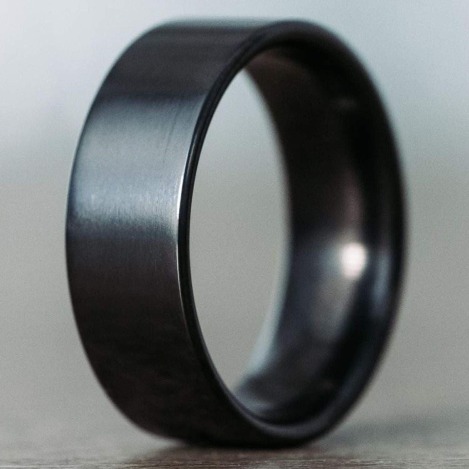 Black titanium wedding deals band