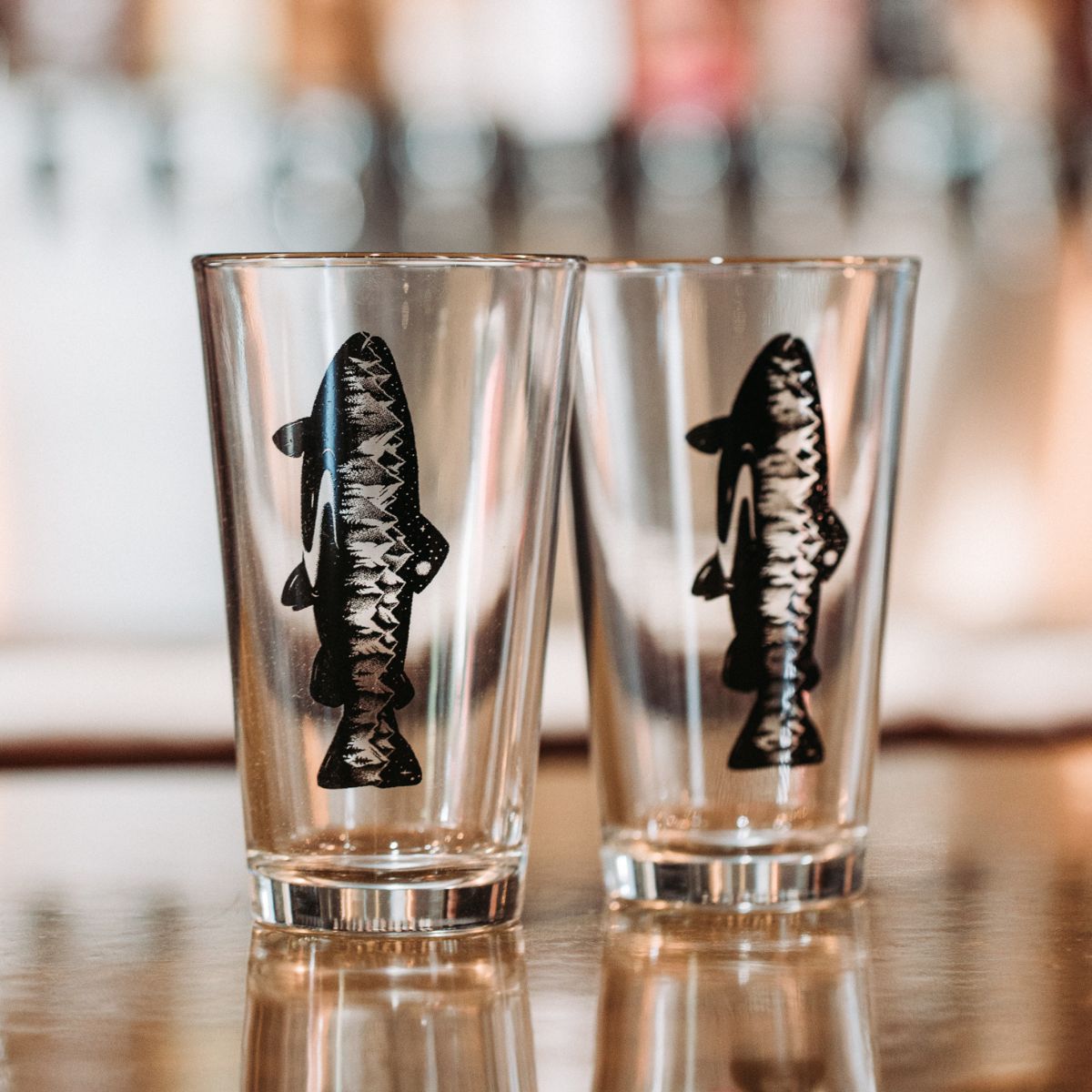 Angler's Fish Beer Pint Glass