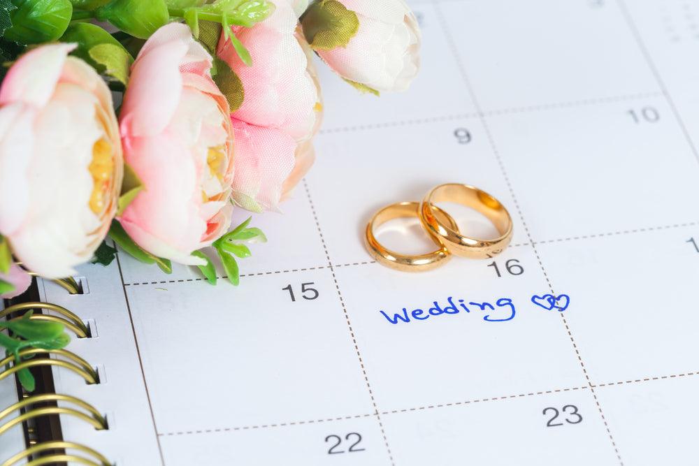 wedding date marked on calendar