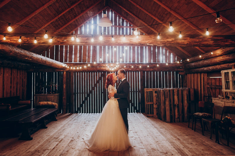 non-traditional rustic barn wedding