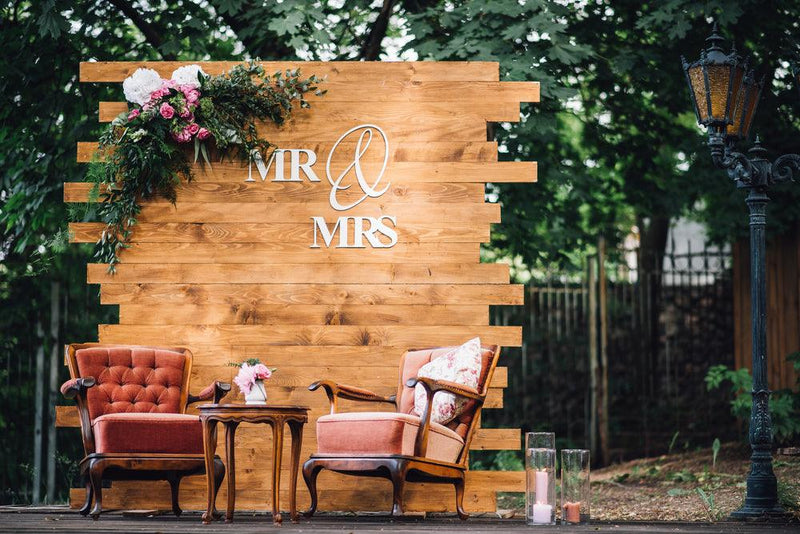 mr. and mrs. wedding wall