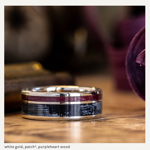 Custom Gold, Silver or Titanium Band - 2-Inlay Offset – Rustic and Main