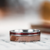 The Leatherneck | Men's Titanium Wedding Band with Marine Desert MARPAT Uniform & Bloodwood Inlays