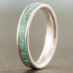 The Phoenix | Women's Solid Gold & Turquoise Ring with Gold Flakes