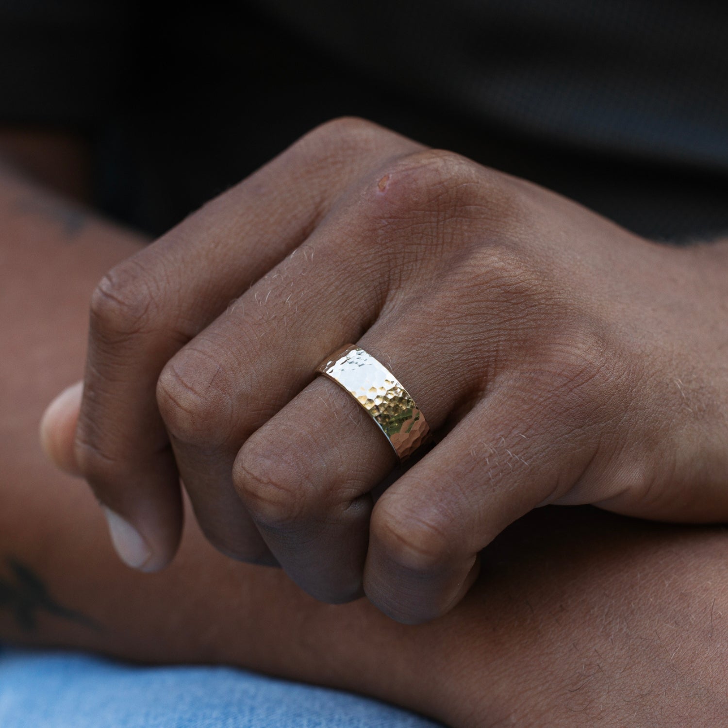 The Marsh | 7mm & 8mm Men's Hammered Gold Wedding Band | 10k, 14k & 18k The Marsh | 7mm & 8mm Men's Hammered Gold Wedding Band | 10k, 14k & 18k