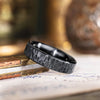 Alder-Noir-bark-texture-black-titanium-mens-wedding-band-rustic-and-main