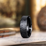 Alder-Noir-bark-texture-black-titanium-mens-wedding-band-rustic-and-main