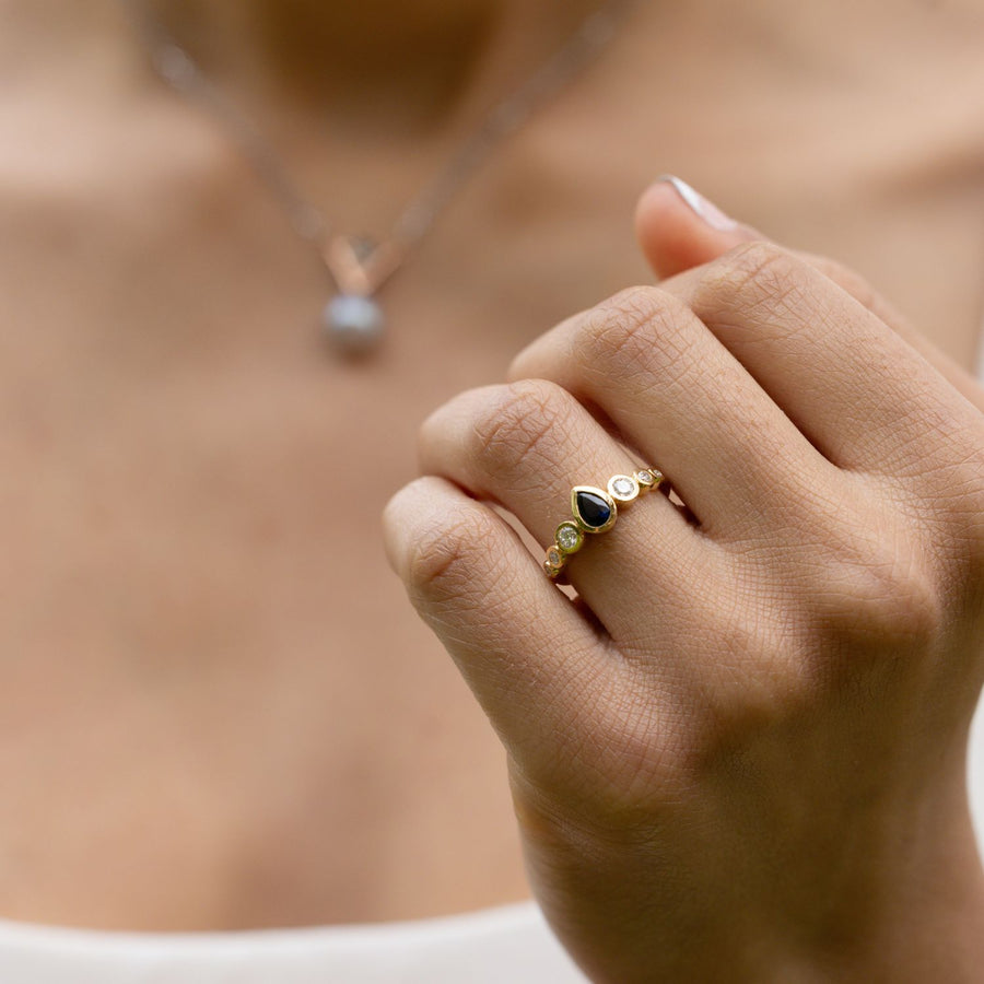 Bezel-Set-Pear-Cut-Natural-Blue-Sapphire-Lab-Grown-Diamond-Accents-The-Lyra-Rustic-And-Main