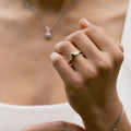 Bezel-Set-Pear-Cut-Natural-Blue-Sapphire-Lab-Grown-Diamond-Accents-The-Lyra-Rustic-And-Main
