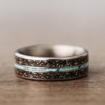 Black-Sky-Mens-Titanium-Wedding-Band-Meteorite-Turquiose-Rustic-and-Main