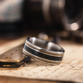 Bourbon-blues-brass-guitar-string-weathered-whiskey-barrel-mens-titanium-wedding-band
