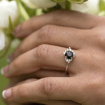Celestial-Natural-Black-Diamond-Engagement-Ring-Lab-Grown-Diamond-Cluster-Accents-The-Nova-Rustic-And-Main