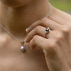 Celestial-Natural-Black-Diamond-Engagement-Ring-Lab-Grown-Diamond-Cluster-Accents-The-Nova-Rustic-And-Main