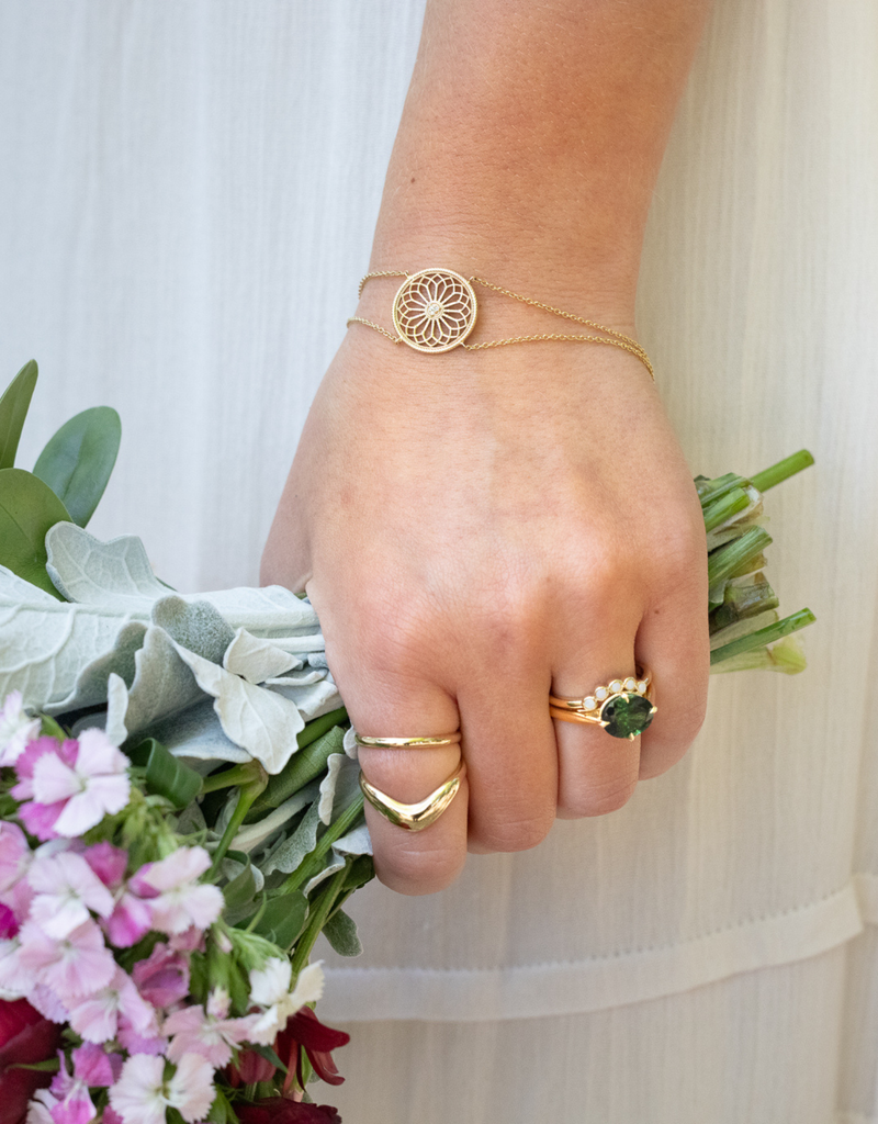 Dainty Opal Contour Band