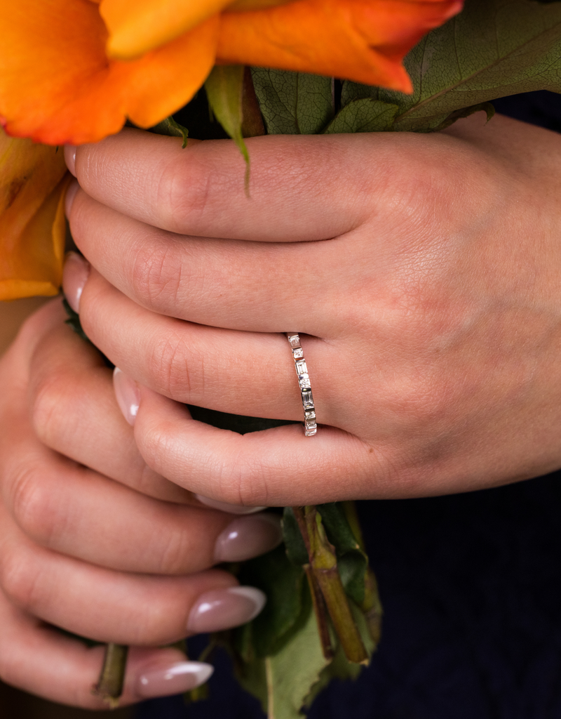 Baguette & Round Natural Diamond Band