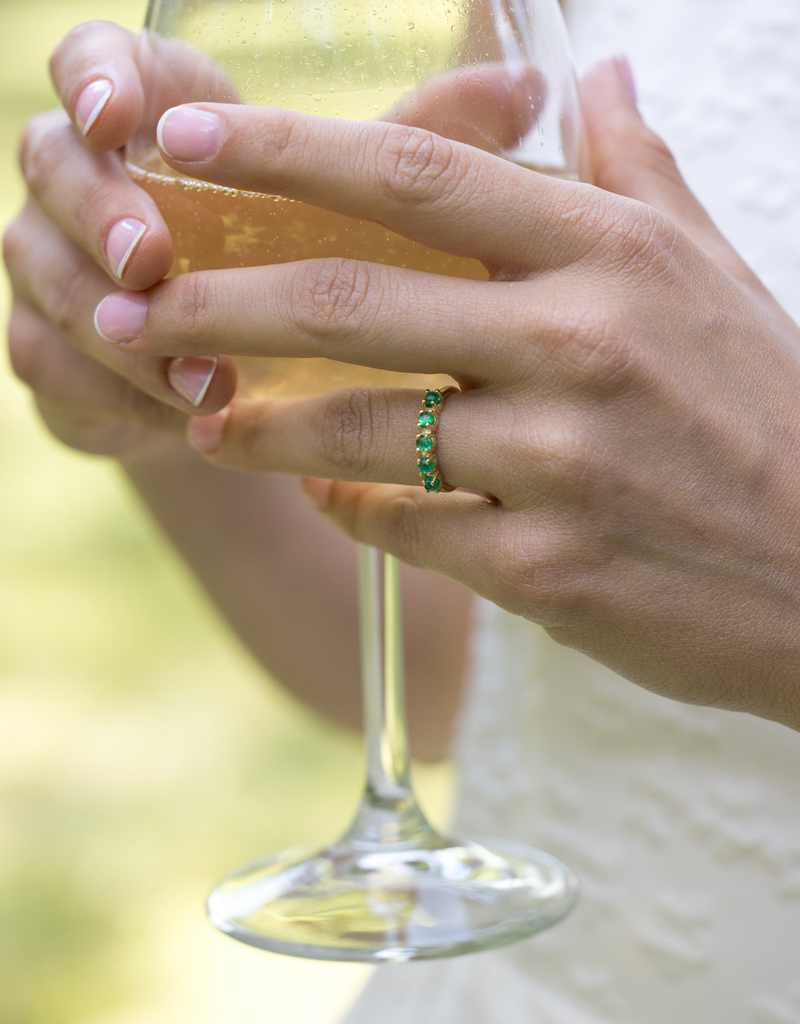 Emerald Half-Eternity Band