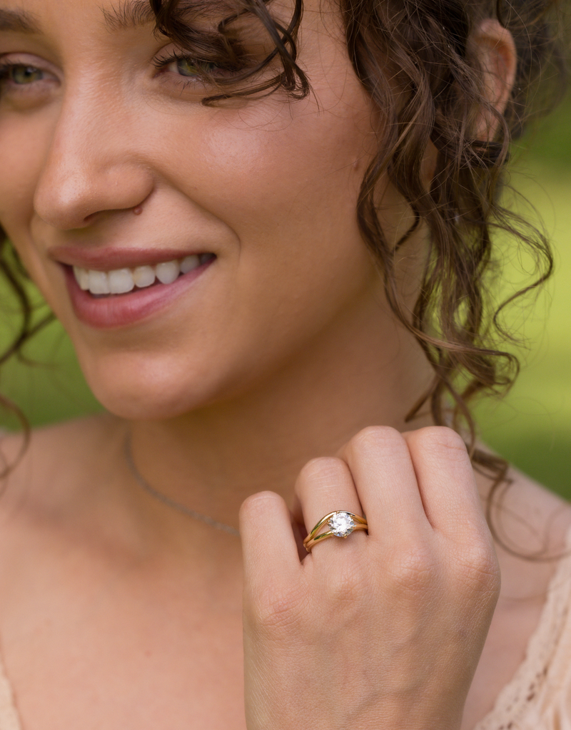 Simple Curved Solid Gold Contour Band