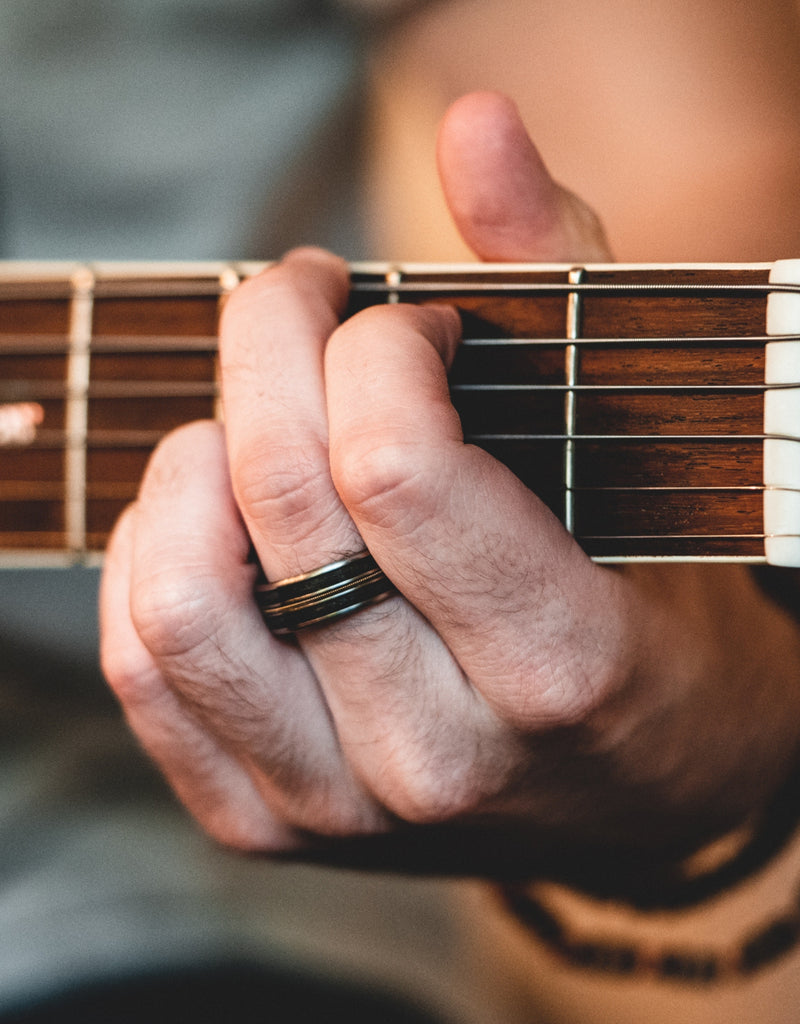 Dual Whiskey Barrel Wood & Bronze Guitar String