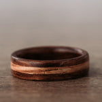 Custom-Antique-Walnut-Wood-Wedding-Band-Natural-Whiskey-Barrel-Wood-Rustic-and-Main