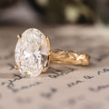 Custom 4ct Diamond Leaf floral engagement ring