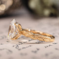 Custom 4ct Diamond Leaf floral engagement ring