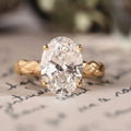 Custom 4ct Diamond Leaf floral engagement ring