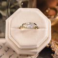 Custom east-west dutch marquise with green sapphire side stones