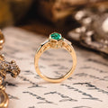 Custom Elongated Hexagon Lab-Grown Emerald Engagement Ring in 18K Yellow Gold