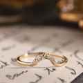 Custom floral contour band with diamonds