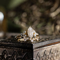 Custom Marquise Lab-Grown Diamond Engagement Ring with Contour Band in 14K Yellow Gold