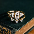 Custom Marquise Lab-Grown Diamond Engagement Ring with Contour Band in 14K Yellow Gold