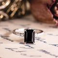 Custom Black Onyx white gold engagement ring