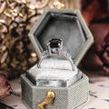 Custom Black Onyx white gold engagement ring